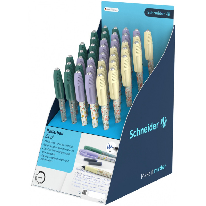 Display piór kulkowych SCHNEIDER Zippi, 40 szt., mix kolorów