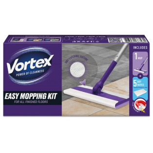 Zestaw z mopem myjącym VORTEX, mop i 5 suchych chusteczek