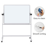 Tablica mobilna suchoś. -magn. OFFICE PRODUCTS, dwustronna, lakierowana, rama aluminiowa, regulacja kąta nachylenia, 150x100cm,