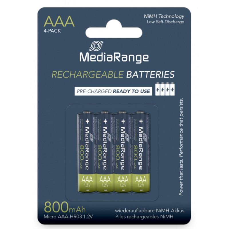 Akumulator MEDIARANGE AAA, NiMH, 800mAh, blister, 4 szt.