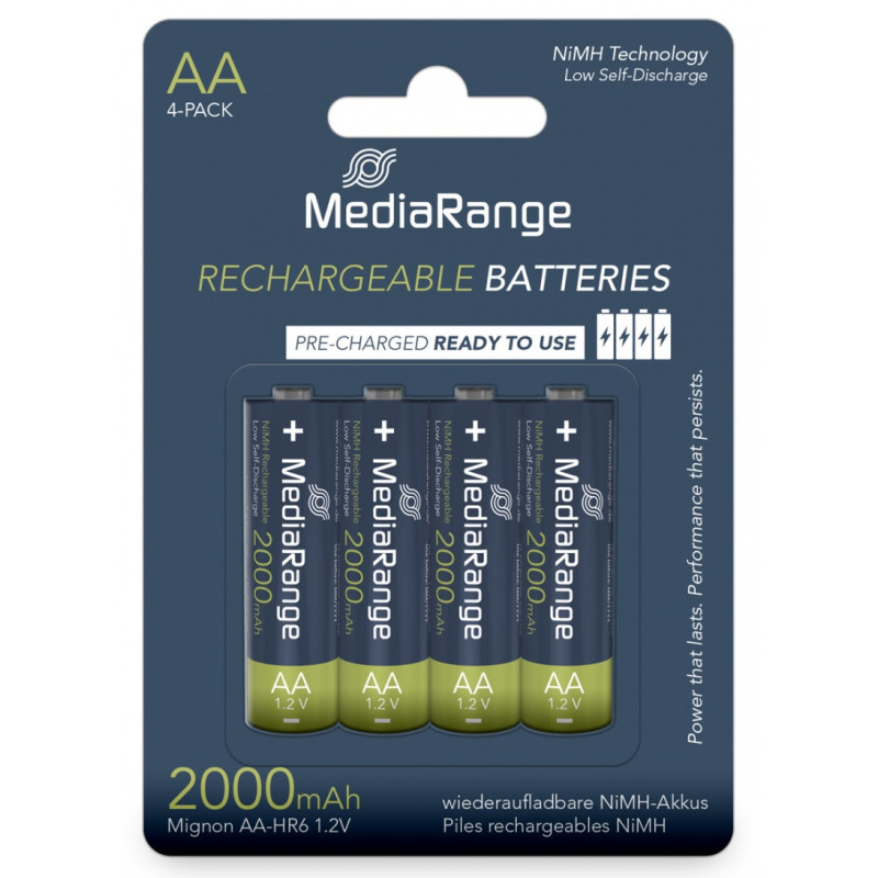 Akumulator MEDIARANGE AA, NiMH, 2000mAh, blister, 4 szt.