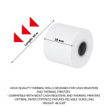 Rolki termiczne OFFICE PRODUCTS, 38mm x 30m, gr. 48 +/- 6, 10 szt., białe