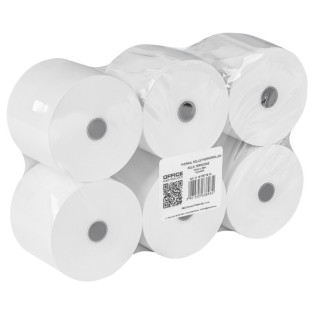 Rolki termiczne OFFICE PRODUCTS, 57mm x 80m, gr. 48 +/- 6, 6 szt., białe