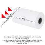 Rolki termiczne OFFICE PRODUCTS, 80mm x 30m, gr. 48 +/- 6, 10 szt., białe