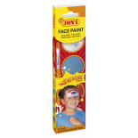 Farby do malowania twarzy JOVI Adventure, 3x8ml, z pędzelkiem i gąbką, mix kolorów