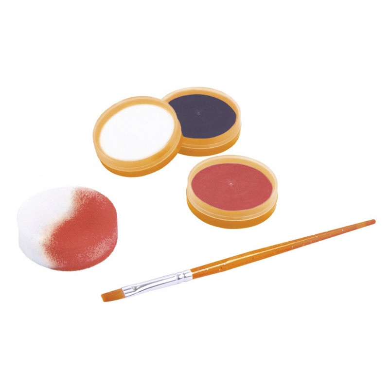 Farby do malowania twarzy JOVI Scary, 3x8ml, z pędzelkiem i gąbką, mix kolorów