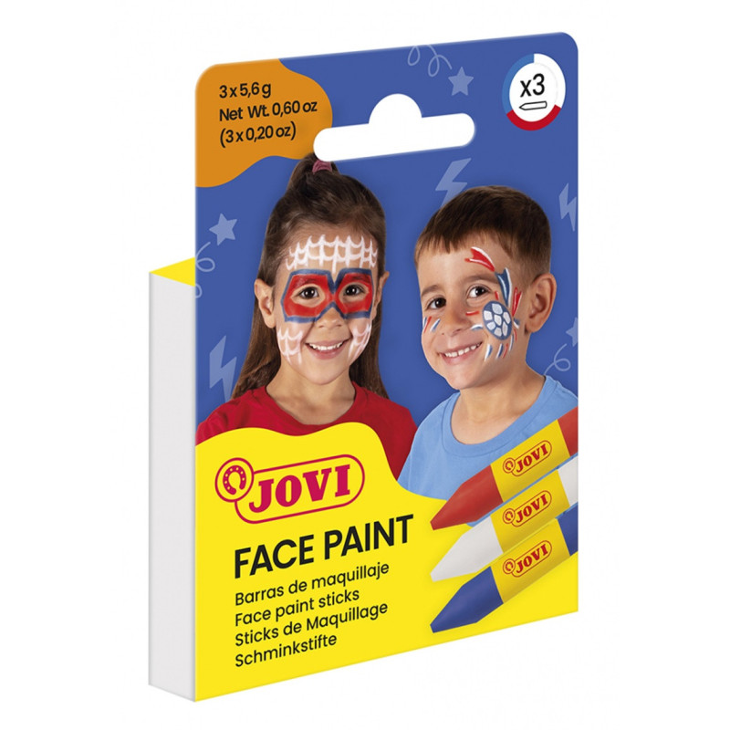 Kredki do malowania twarzy JOVI Adventure, 3x5,6g, 3 szt., mix kolorów