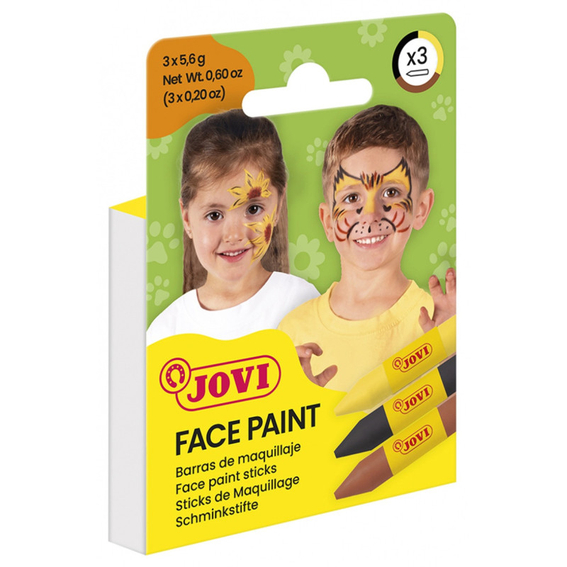 Kredki do malowania twarzy JOVI Animal, 3x5,6g, 3 szt., mix kolorów