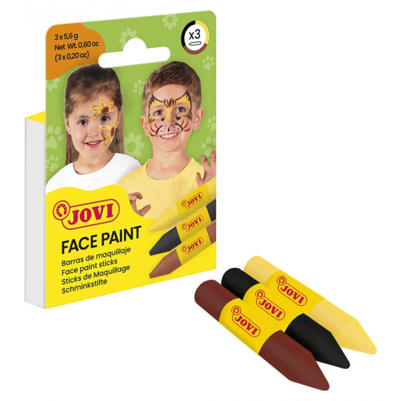Kredki do malowania twarzy JOVI Animal, 3x5,6g, 3 szt., mix kolorów