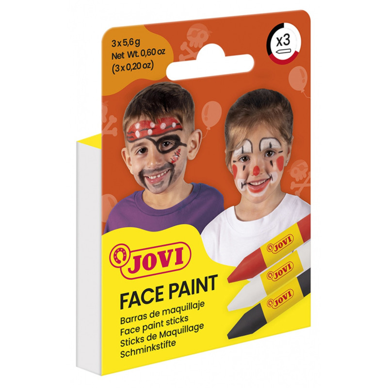 Kredki do malowania twarzy JOVI Scary, 3x5,6g, 3 szt., mix kolorów