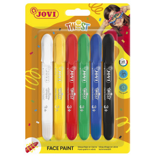 Farby do malowania twarzy JOVI, w sztyfcie, ze skuwką, 6 szt., mix kolorów