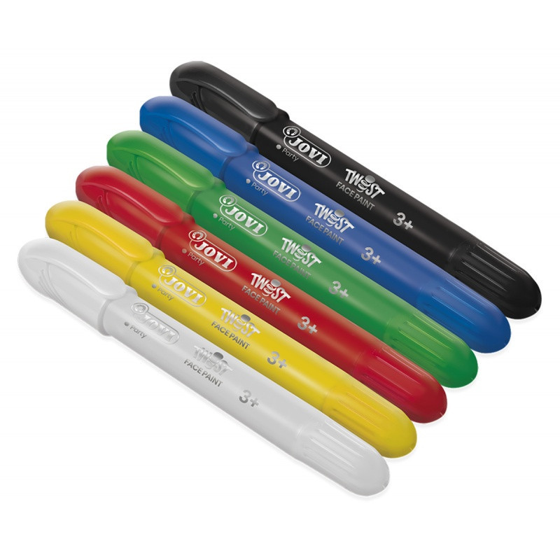 Farby do malowania twarzy JOVI, w sztyfcie, ze skuwką, 6 szt., mix kolorów