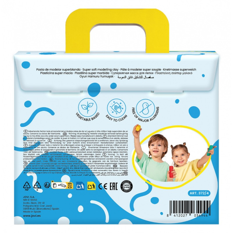 Zestaw plasteliny JOVI dla dzieci, 4x38g, mix kolorów