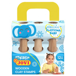 Stemple do plasteliny JOVI dla dzieci, zestaw 3 szt., mix kształtów, drewniane