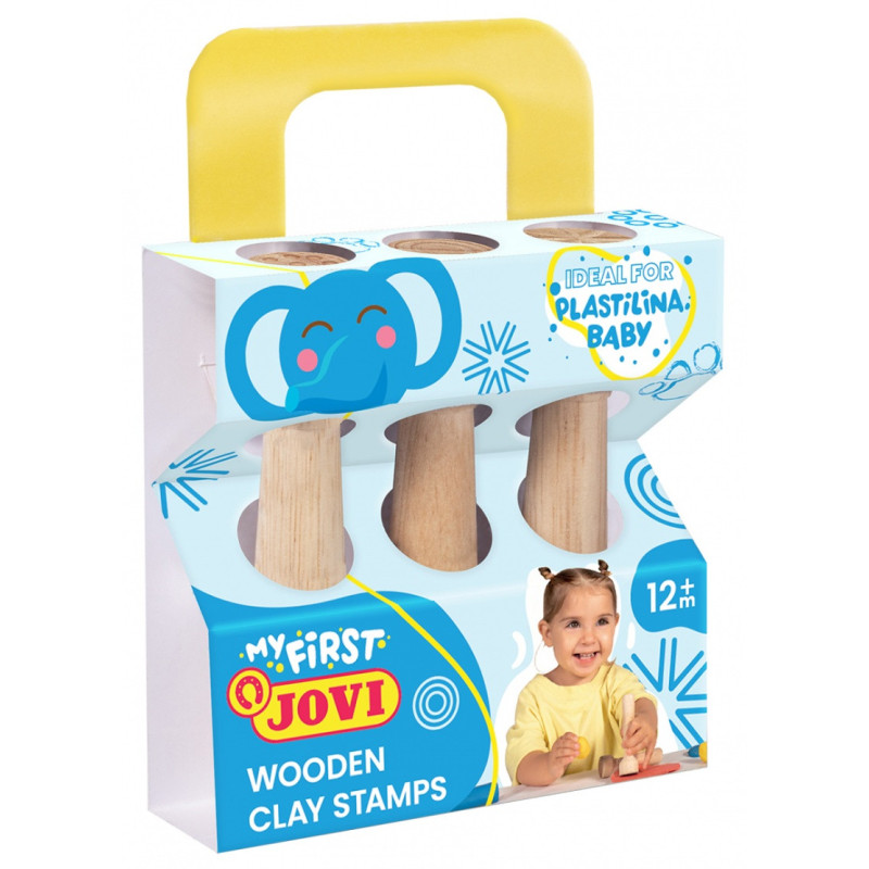 Stemple do plasteliny JOVI dla dzieci, zestaw 3 szt., mix kształtów, drewniane