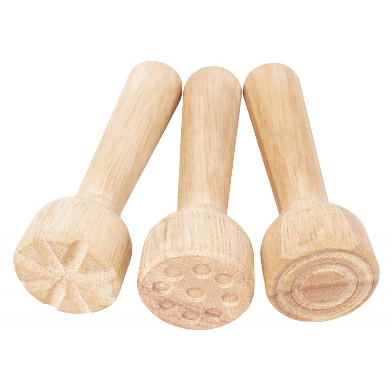 Stemple do plasteliny JOVI dla dzieci, zestaw 3 szt., mix kształtów, drewniane