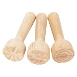 Stemple do plasteliny JOVI dla dzieci, zestaw 3 szt., mix kształtów, drewniane