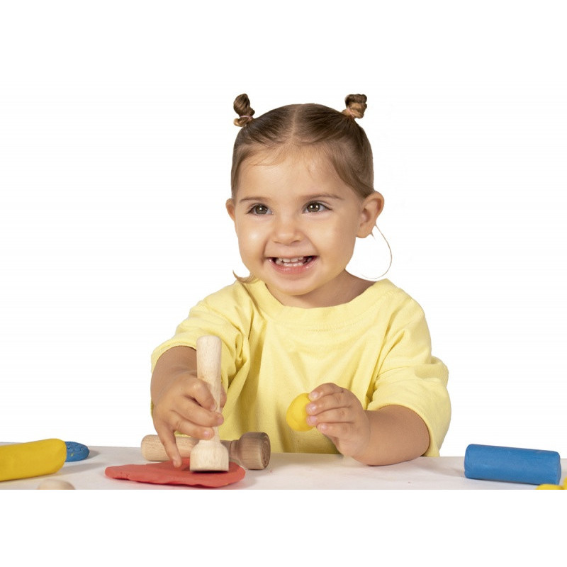 Stemple do plasteliny JOVI dla dzieci, zestaw 3 szt., mix kształtów, drewniane