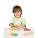 Wałki do plasteliny JOVI dla dzieci, zestaw 3 szt., mix kształtów, drewniane