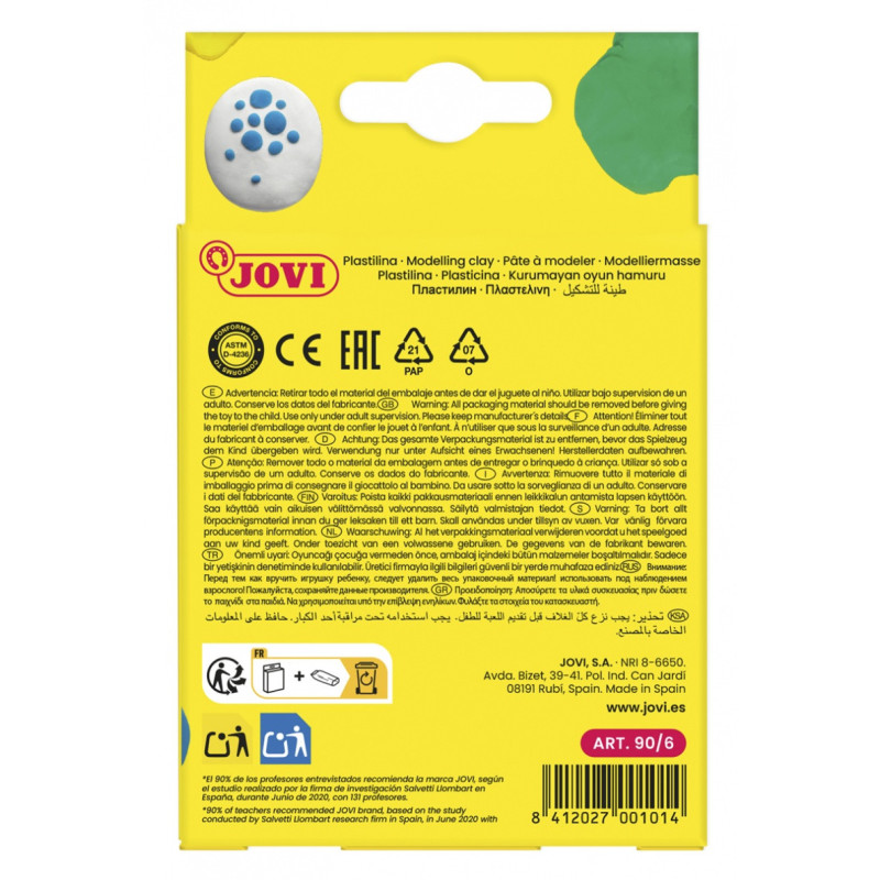Zestaw plasteliny JOVI, 6x15g, mix kolorów