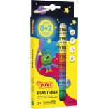 Zestaw plasteliny JOVI, 10x15g, 8 kolorów basic + 2 świecące w ciemności, mix kolorów