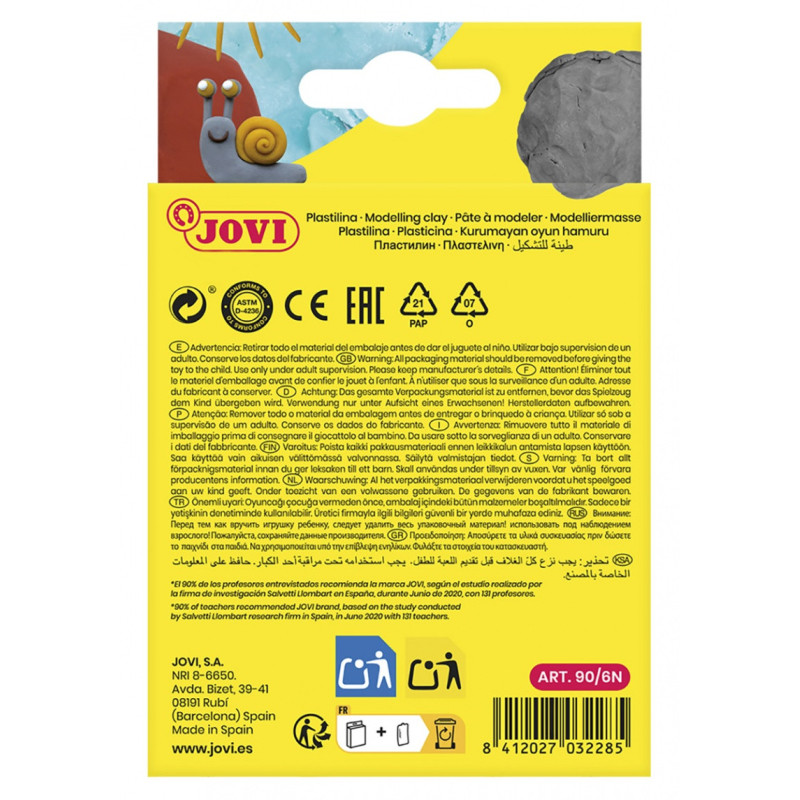 Zestaw plasteliny JOVI, 6x15g, kolory natury, mix kolorów