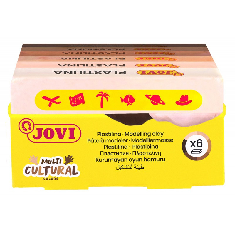 Zestaw plasteliny JOVI, 6x50g, kolory wielokulturowe, mix kolorów
