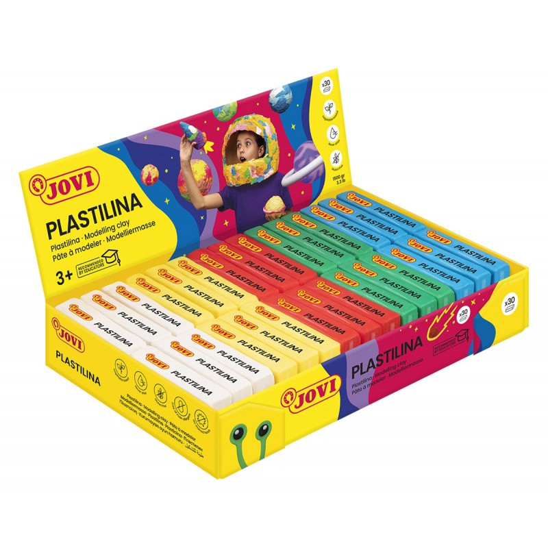 Display plasteliny JOVI, 30x50g, 6x5 kolorów, mix kolorów