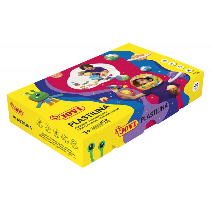 Display plasteliny JOVI, 30x50g, 2x15 kolorów, mix kolorów