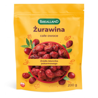 Żurawina BAKALLAND całe owoce, 200g