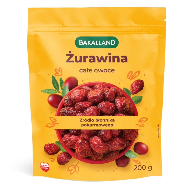 Żurawina BAKALLAND całe owoce, 200g