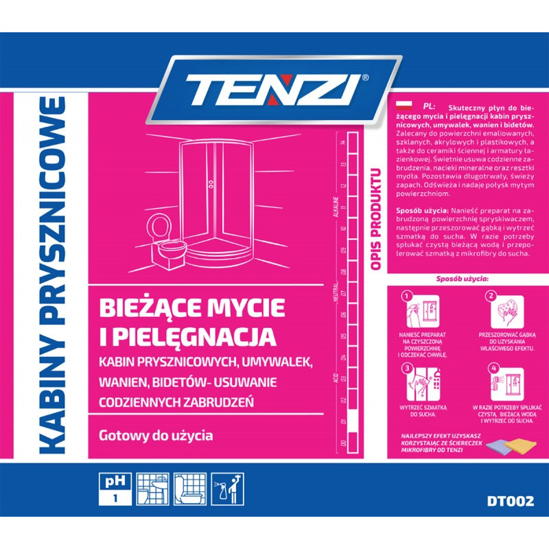 Środek do czyszczenia kabin prysznicowych TENZI, 2l
