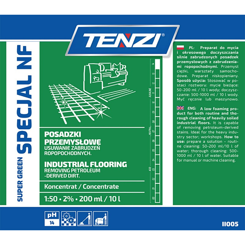 Środek do zabrudzeń organicznych TENZI, Super Green Specjal NF, 5l