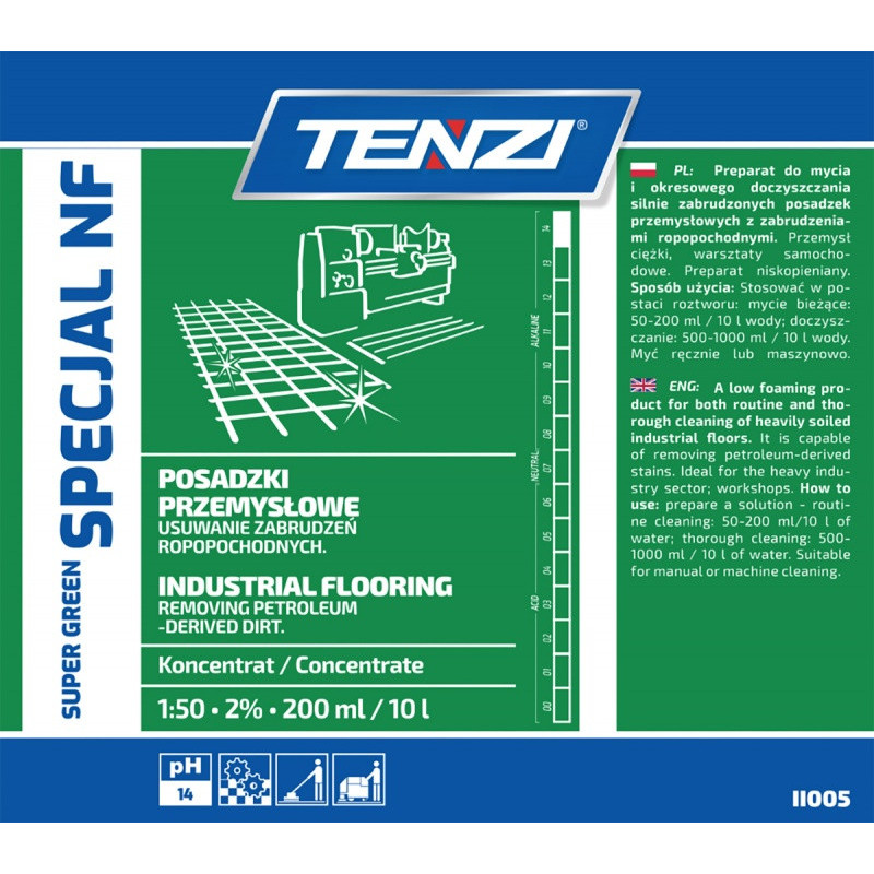 Środek do zabrudzeń organicznych TENZI, Super Green Specjal NF, 10l