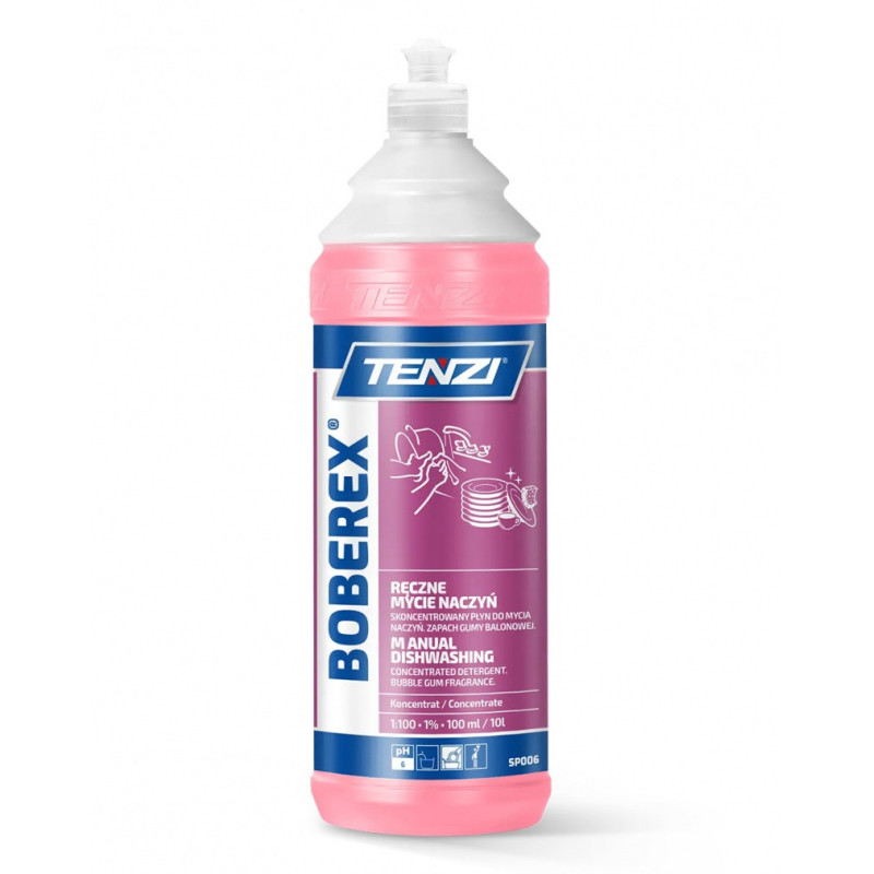 Płyn do mycia naczyń TENZI, zapach gumy balonowej, Boberex, 1l