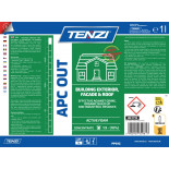Koncentrat do mycia fasad, elewacji, tarasów TENZI, Apc Out, anglojęzyczna etykieta, 1l