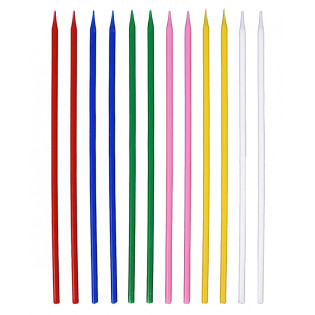 Świeczki na tort PARTY GO, 14cm, 12 szt., mix kolo