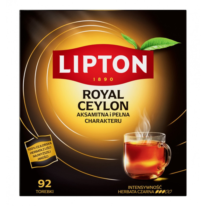 Herbata LIPTON czarna, Royal Ceylon, 92 torebki