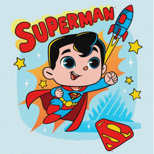 Malowanie po numerach IDEYKA, 25x25 cm, Superman: Lot do gwiazd, 1 szt.