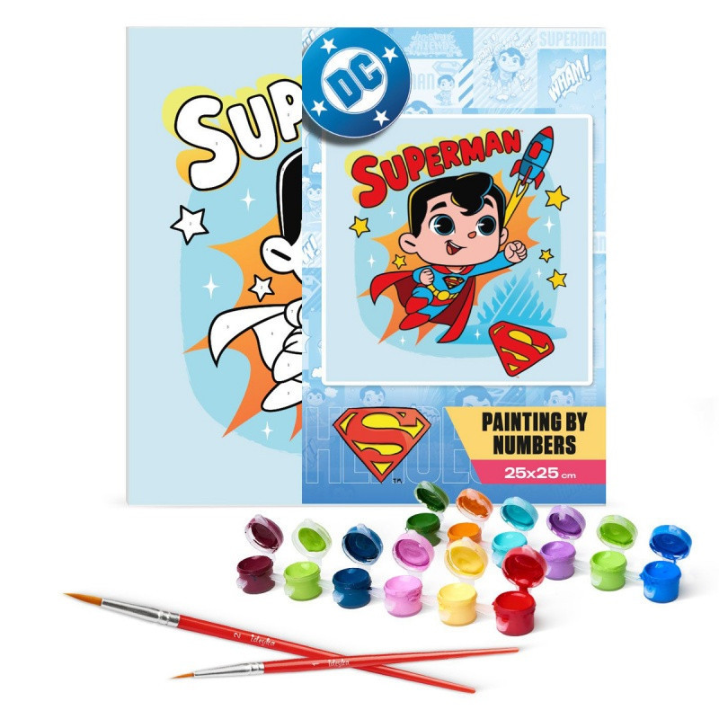 Malowanie po numerach IDEYKA, 25x25 cm, Superman: Lot do gwiazd, 1 szt.