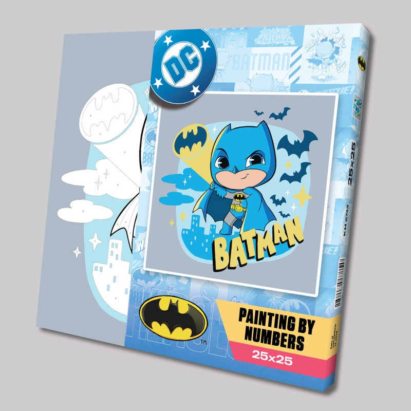 Malowanie po numerach IDEYKA, 25x25 cm, Batman: Bohater Ciemności, 1 szt.