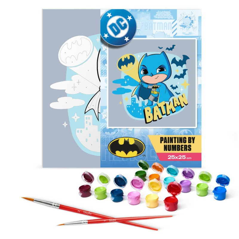 Malowanie po numerach IDEYKA, 25x25 cm, Batman: Bohater Ciemności, 1 szt.