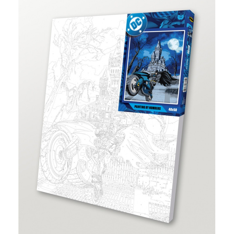 Malowanie po numerach IDEYKA, 40x50 cm, metallic, Batman: Batcycle, 1 szt.