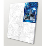 Malowanie po numerach IDEYKA, 40x50 cm, metallic, Batman: Batcycle, 1 szt.