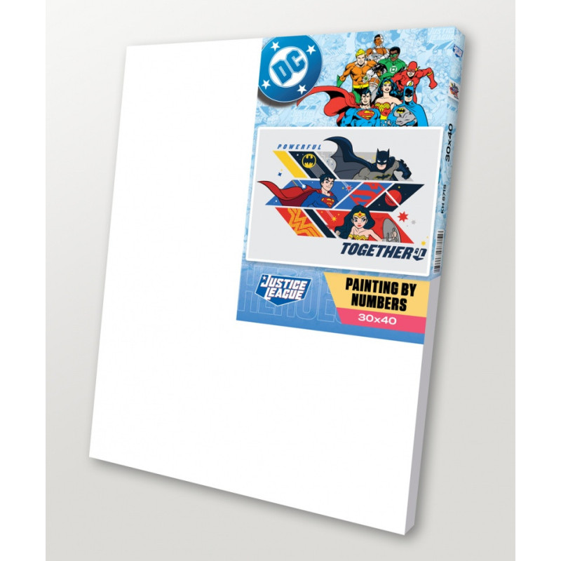 Malowanie po numerach IDEYKA, 30x40 cm, Super Friends: Powerful Together, 1 szt.