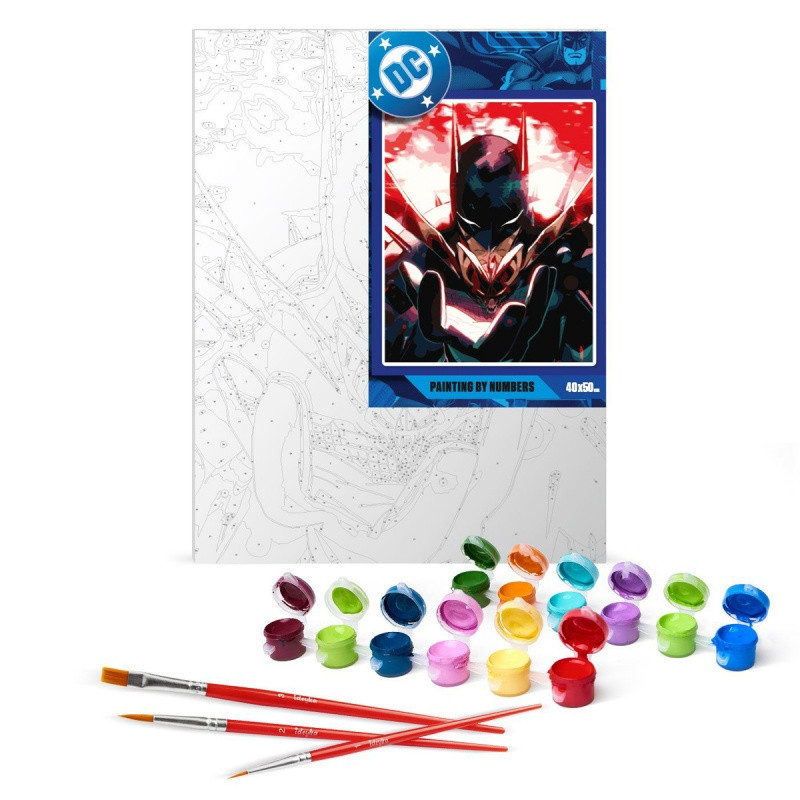 Malowanie po numerach IDEYKA, 40x50 cm, metallic, Batman: Mroczny Rycerz, 1 szt.