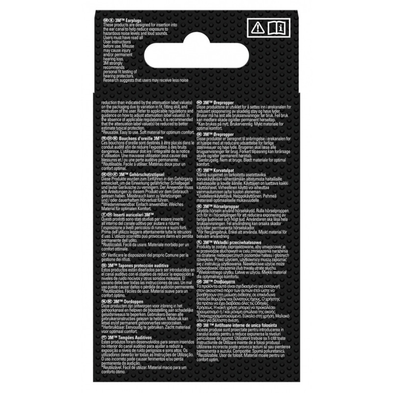 Zatyczki do uszu na sznurku 3M (1271C1), 1 para + etui, pomarańczowo-niebieskie