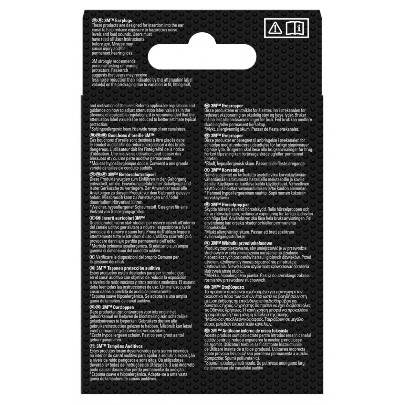 Zatyczki do uszu 3M (1100), stożkowe, 30 par, pomarańczowe