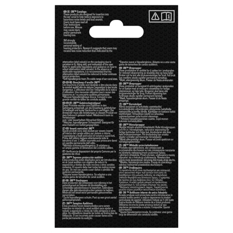 Zatyczki do uszu 3M (1100C4), stożkowe, 4 pary + etui, pomarańczowe