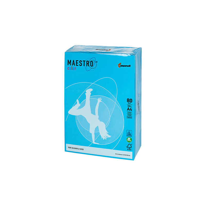 PAPIER KSERO KOLOR A4 80G NIEBIESKI MAESTRO AB48